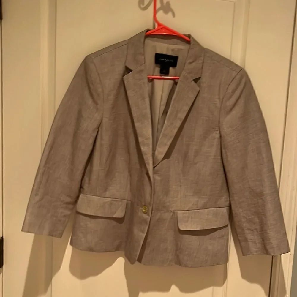 Ann Taylor Beige linen blend jacket Size 12